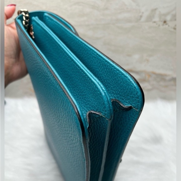 Gucci Interlocking GG Teal Leather Shoulder Bag - Picture 3 of 8
